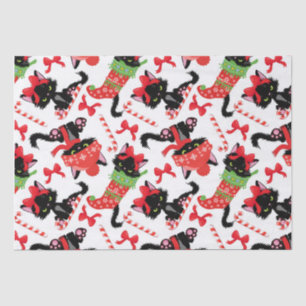 Niedlich Red Angry Cat Candy Cane Weihnachten Seidenpapier