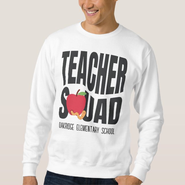 Niedlich Red Apple Teacher Squad Sweatshirt (Vorderseite)