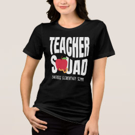 Niedlich Red Apple Teacher Squad Tri-Blend Shirt
