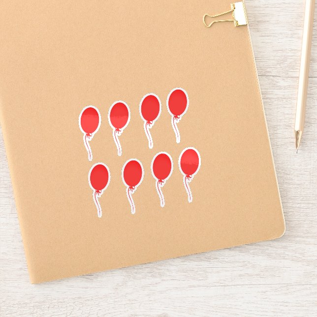 Niedlich Red Balloon Aufkleber (Notizbuch)