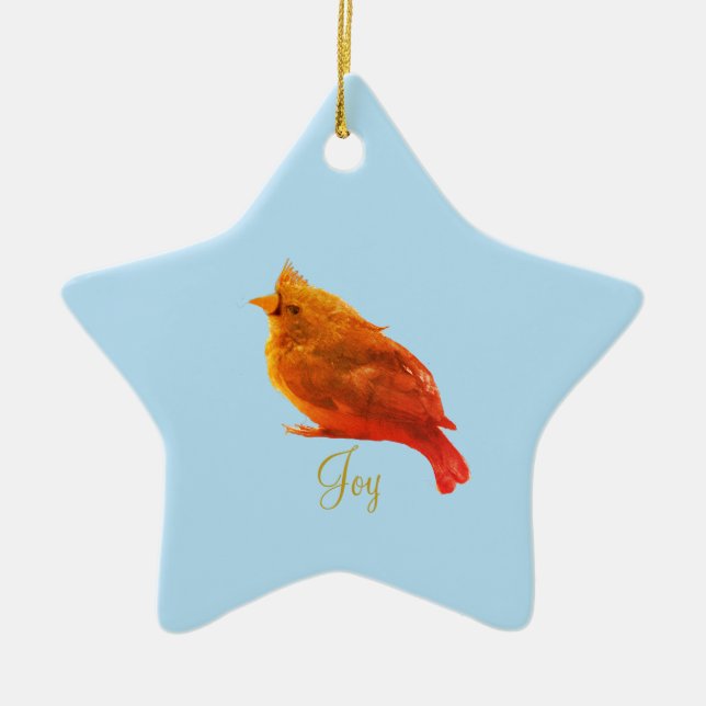 Niedlich Red Bird Keramik Ornament (Vorne)