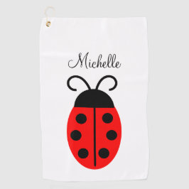 Niedlich Red Black Ladybug Name Golfhandtuch