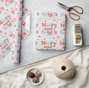 Niedlich Red Blue Weihnachtsdekorationen Geschenkpapier