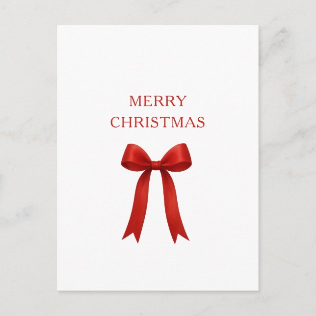 Niedlich Red Bow Frohe Weihnachten (Vorderseite)