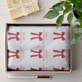 Niedlich Red Bow Frohe Weihnachten Seidenpapier
