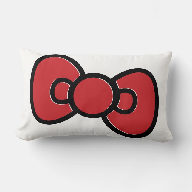 Niedlich Red Bow Whimsical Lendenkissen (Vorderseite)