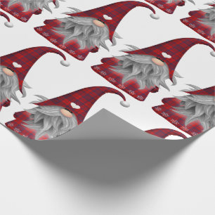 Niedlich Red Buffalo Karierter Weihnachtsgnome Geschenkpapier