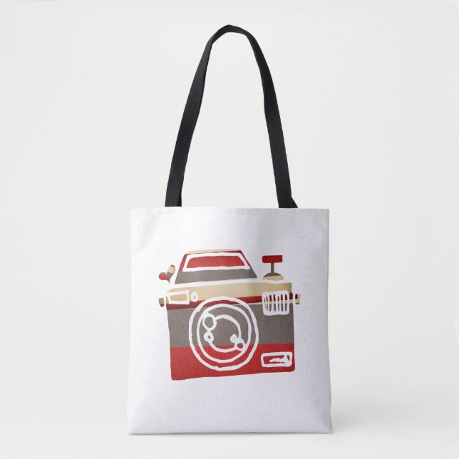 Niedlich Red Camera Liebe Herzfotografie Grafik Tasche (Vorderseite)