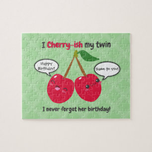 Niedlich Red Cherry Kawaii Twins Birthday