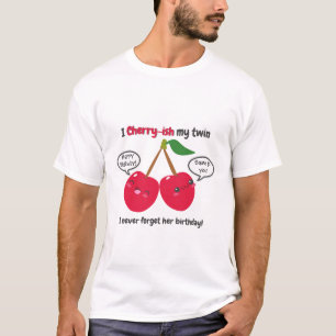 Niedlich Red Cherry Kawaii Twins Birthday T-Shirt