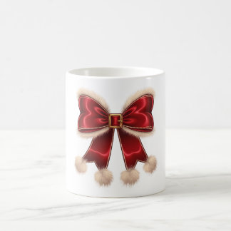 Niedlich Red Christmas Coquette Bow Weihnachtsfeie Kaffeetasse