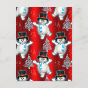 Niedlich Red Dancing Snowmen Weihnachten