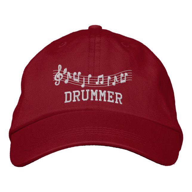 Niedlich Red Drummer Hat Bestickte Baseballkappe (Vorderseite)