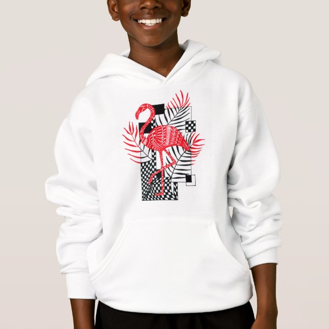 Niedlich Red Flamingo Print Sweatshirt (Vorderseite)