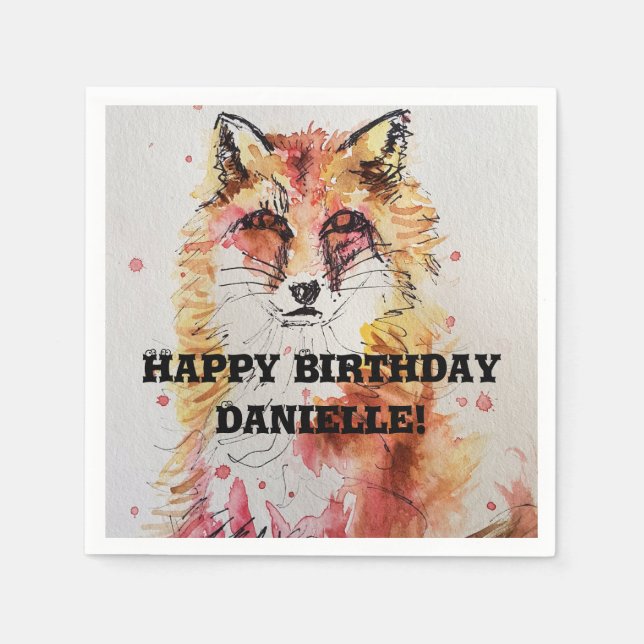 Niedlich Red Fox Wild Animal Deco Serviette Napkin (Vorderseite)