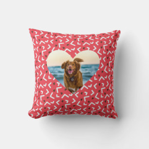 Niedlich Red Gemustert Dog Foto Custom Kissen