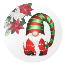 Niedlich Red Green Gnome Poinsettia Weihnachten