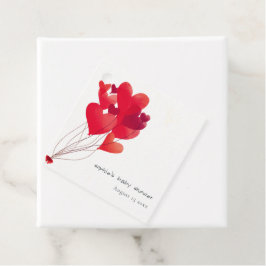 Niedlich Red Heart Balloons Sweetheart Baby Dusche Geschenkanhänger