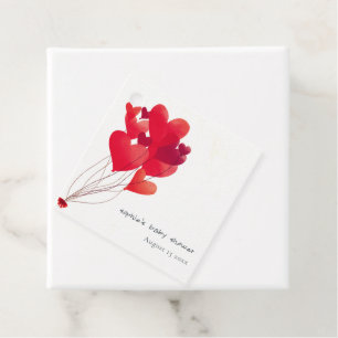 Niedlich Red Heart Balloons Sweetheart Baby Dusche Geschenkanhänger
