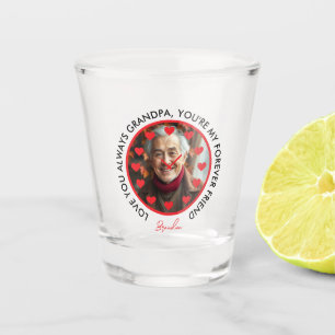 Niedlich Red Hearts Clock Liebe Großeltern Foto Schnapsglas