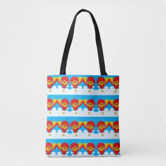 Niedlich Red Hot Air Balloons Rainbow Sky Design Tasche (Vorderseite)