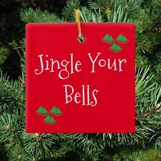 Niedlich Red Jingle Bells Keramikornament (Von Creator hochgeladen)