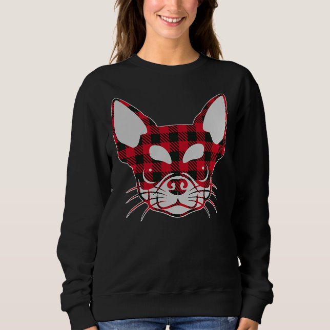 Niedlich Red Kariert Buffalo Chihuahua Face Christ Sweatshirt (Vorderseite)