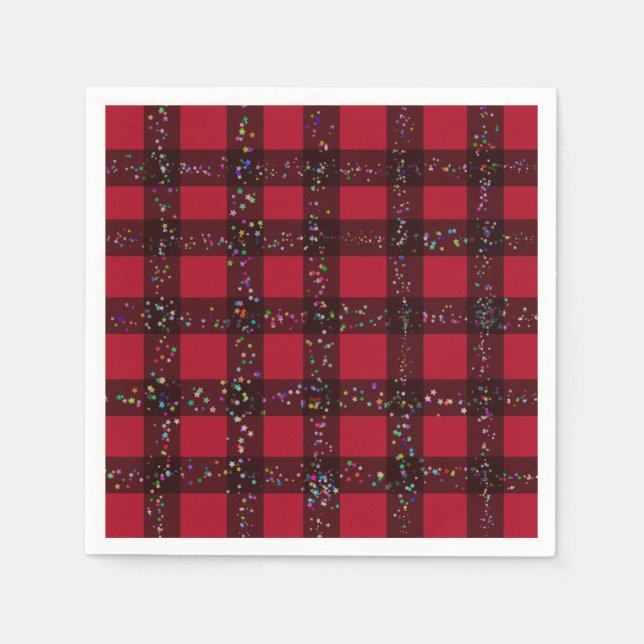 Niedlich Red Kariert Gingham Pattern Serviette (Vorderseite)