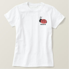 Niedlich Red Lady Bug Personalisiert Besticktes T-Shirt