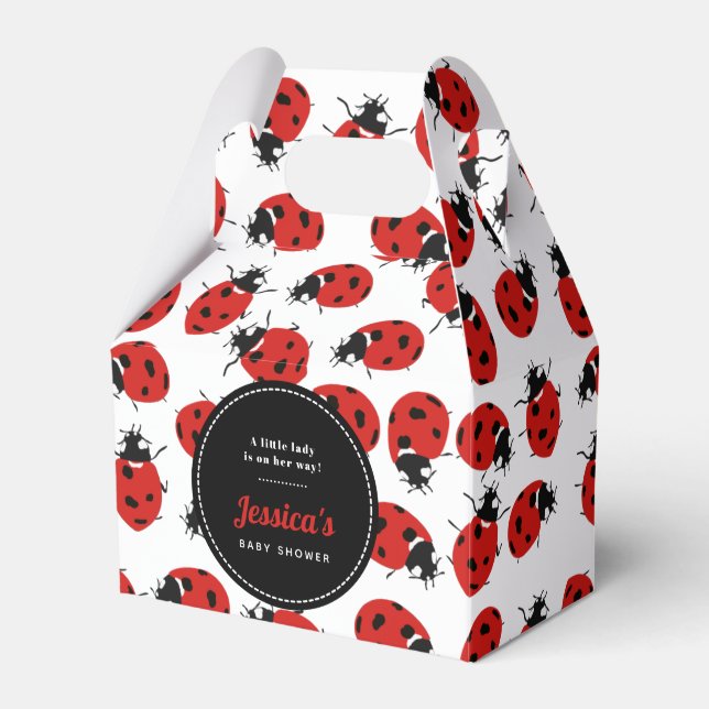 Niedlich Red Ladybug Baby Shower Girl Geschenkschachtel (Vorderseite)