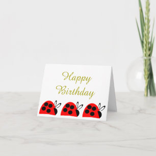 Niedlich Red Ladybug Birthday Karte