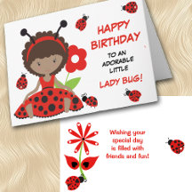 Niedlich Red Ladybug Girl Geburtstag