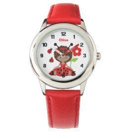 Niedlich Red Ladybug Girl Kids Armbanduhr