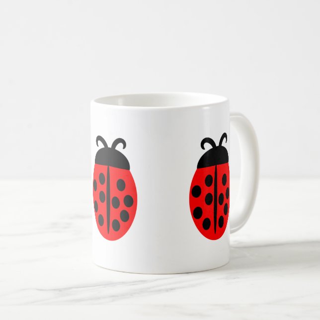 Niedlich Red Ladybug Kaffeetasse (VorderseiteRechts)