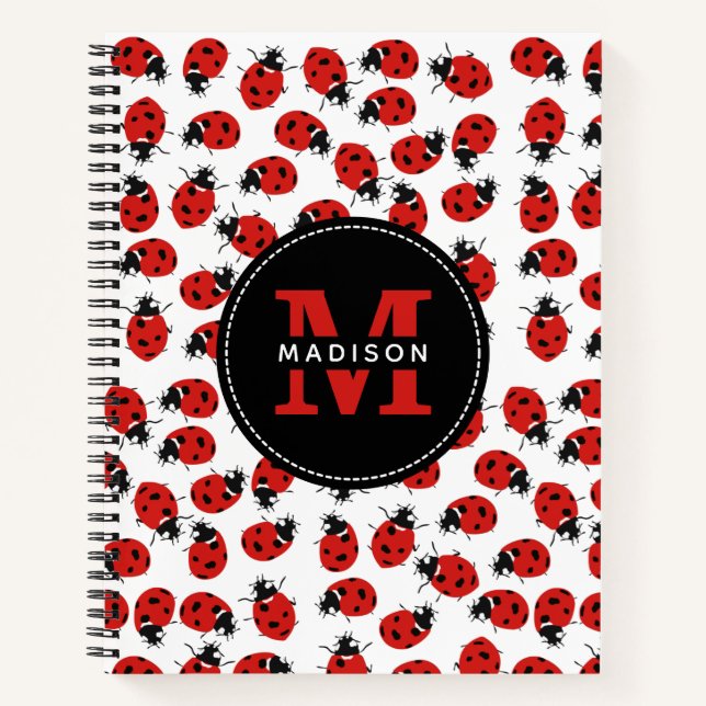 Niedlich Red Ladybug Pattern Notizbuch (Vorderseite)