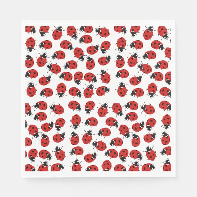 Niedlich Red Ladybug Pattern Serviette (Vorderseite)