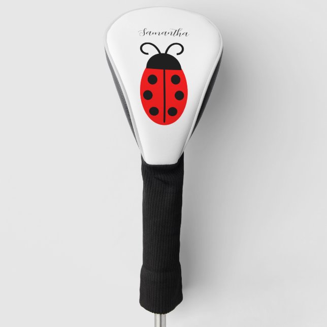 Niedlich Red Ladybug Personalisiert Golf Headcover (Vorderseite)