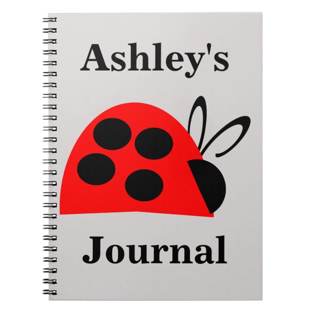 Niedlich Red Ladybug Personalisiert Journal Notizblock (Vorderseite)