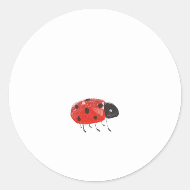 Niedlich Red Ladybug Runder Aufkleber (Vorderseite)