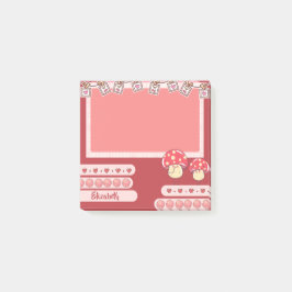 Niedlich Red Mushroom Personalisiert Custom Post-it Klebezettel