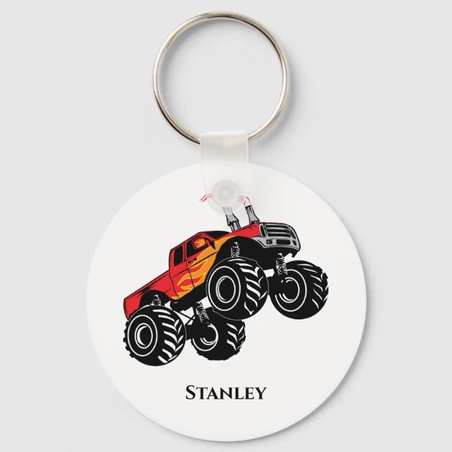 Niedlich Red Name Monster Truck Schlüsselanhänger (Vorderseite)
