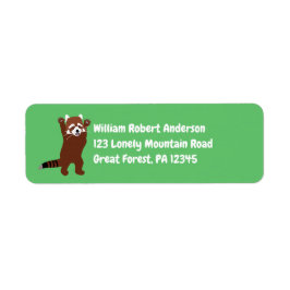 Niedlich Red Panda Green Rücksendeadresse