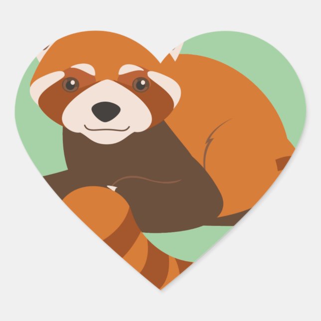 Niedlich Red Panda Herz-Aufkleber (Vorderseite)