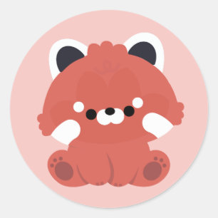 Niedlich Red Panda Runder Aufkleber