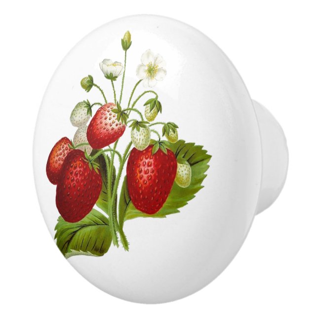 Niedlich Red Strawberry Keramikknauf (Rechts)