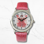 Niedlich Red Watercolor Fairy Girly Armbanduhr<br><div class="desc">Niedlich Red Watercolor Fairy Girly Kids Girls eWatch Watches verfügt über eine niedliche rote Aquarellmärche mit Schmetterlingen. Erstellt von Evco Studio www.zazzle.com/store/evcostudio</div>