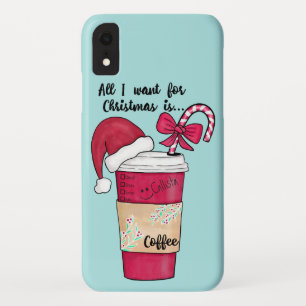 Niedlich Red Weihnachtsmannmütze Kaffee Candy Cane Case-Mate iPhone Hülle