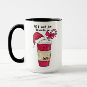 Niedlich Red Weihnachtsmannmütze Kaffee Candy Cane Tasse
