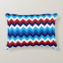 Niedlich Red White Blue Chevrons Accent Pillow