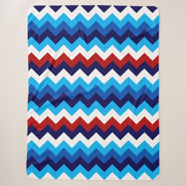 Niedlich Red White Blue Chevrons Large Sherpa Blan Sherpadecke (Vorderseite)